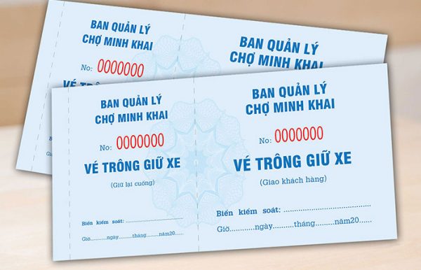 in vé gửi xe máy, vé gửi xe ô tô giá rẻ